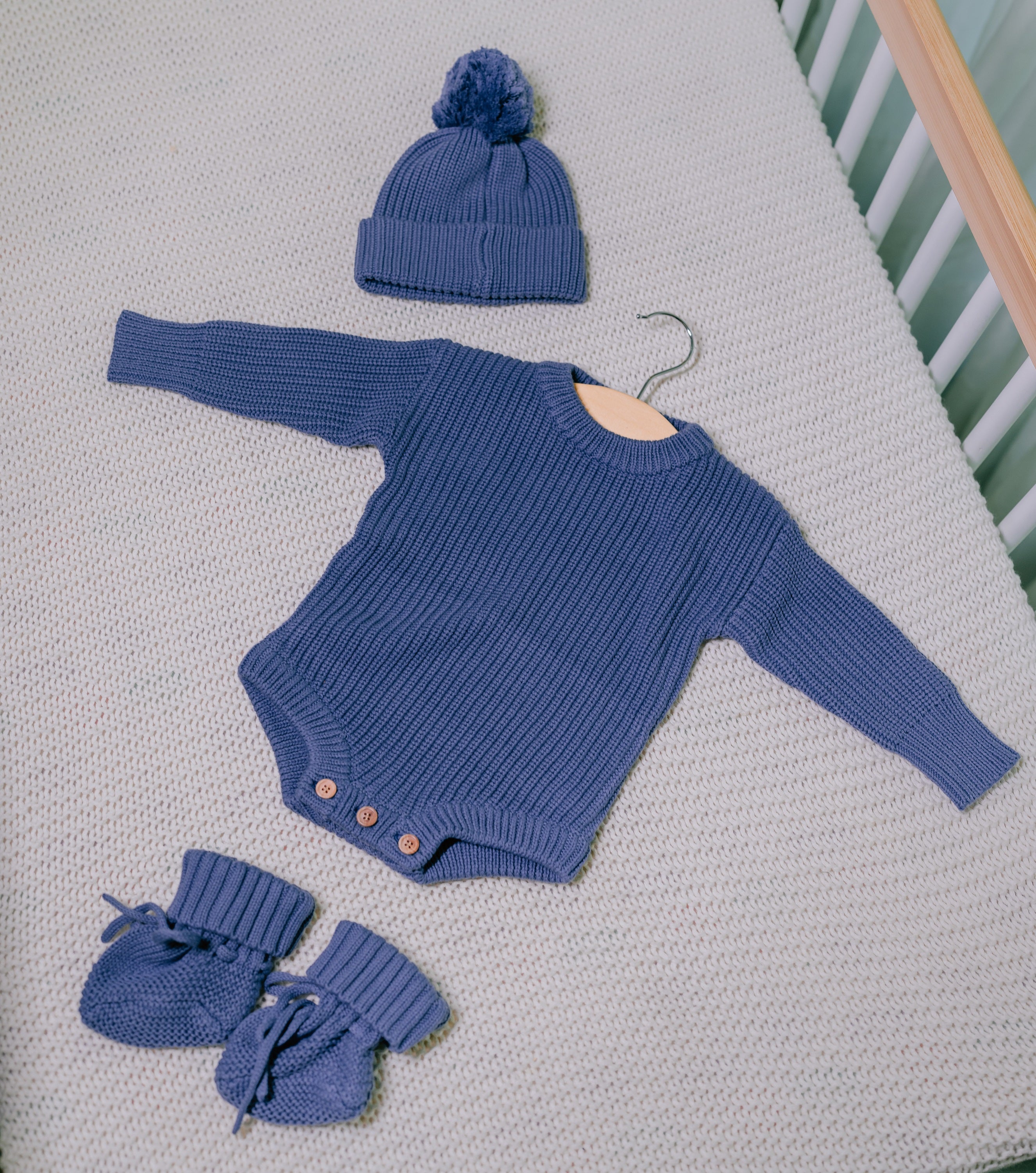 Louis — Navy Knit Romper