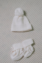 Éloi Set — Cream Booties + Beanie