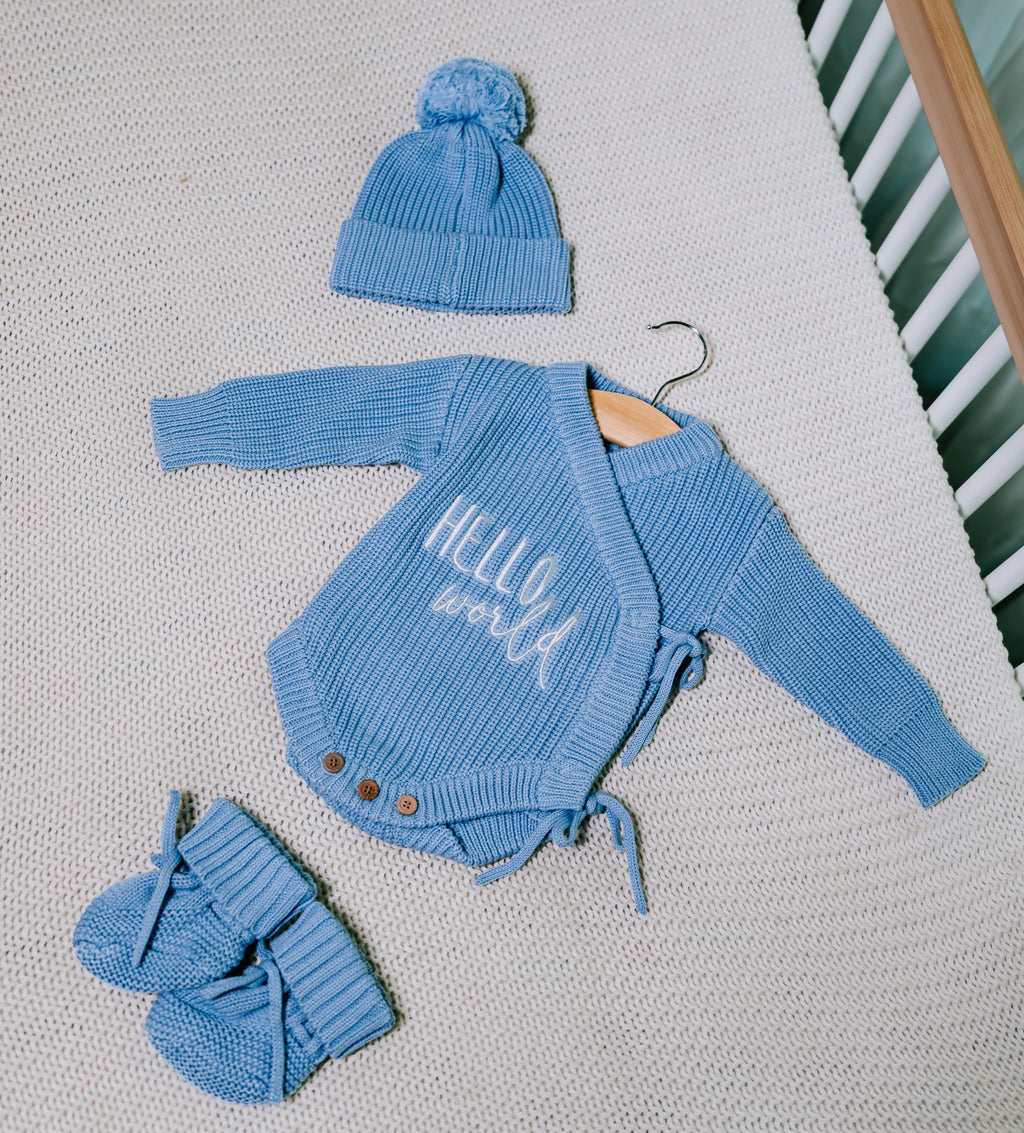 Étienne — Powder Blue Knit Romper