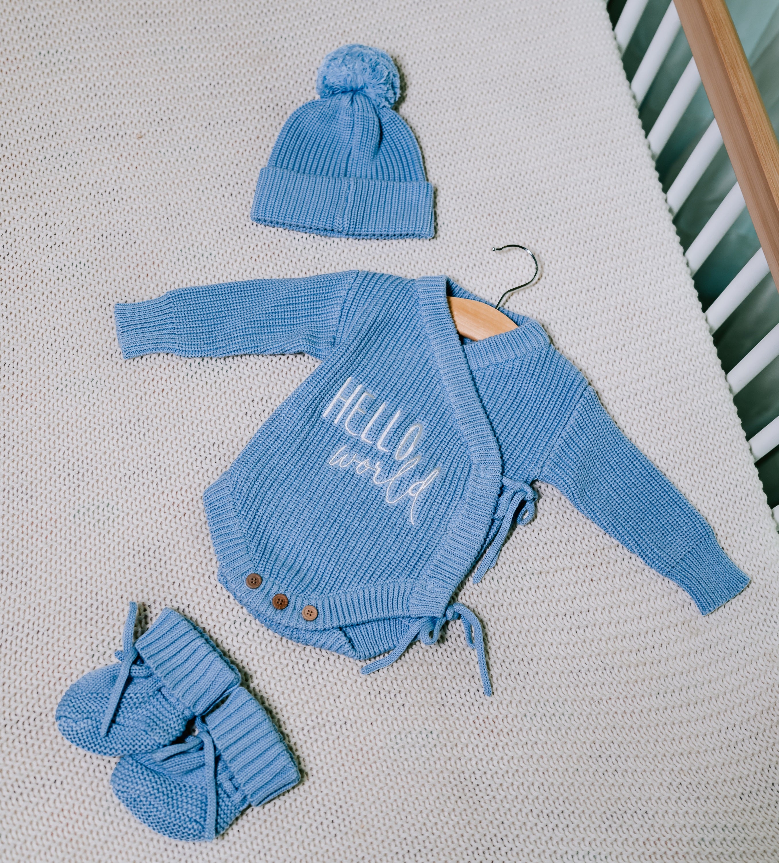 Étienne — Powder Blue Knit Romper