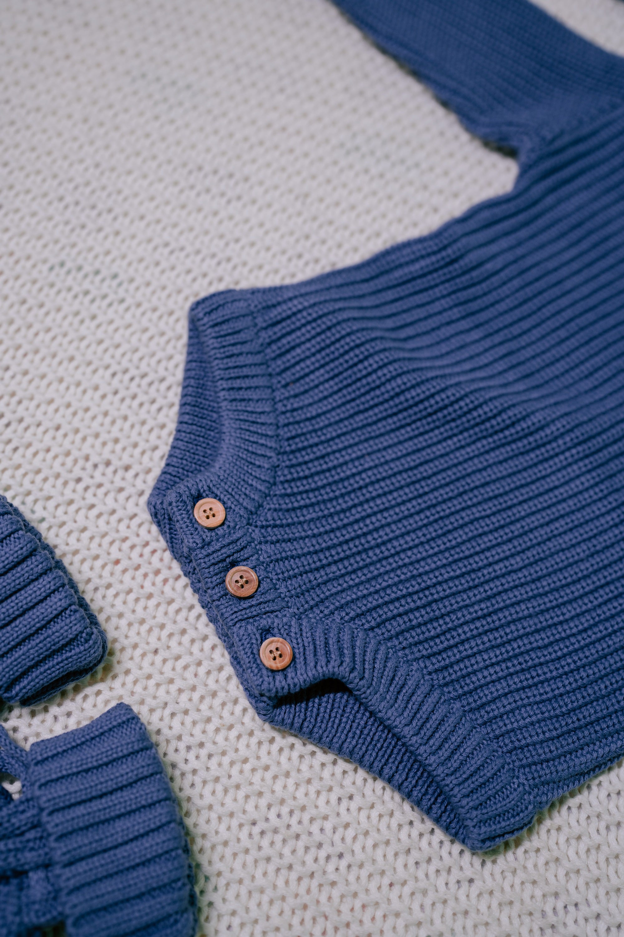 Louis — Navy Knit Romper