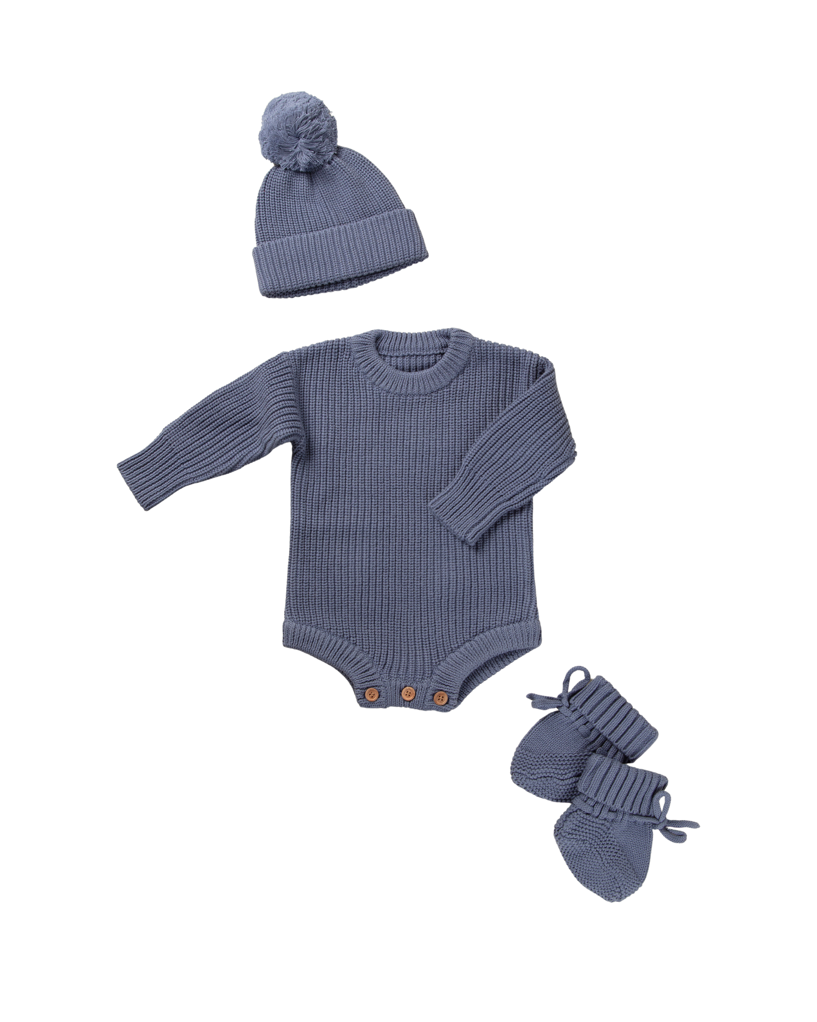 Louis — Navy Knit Romper