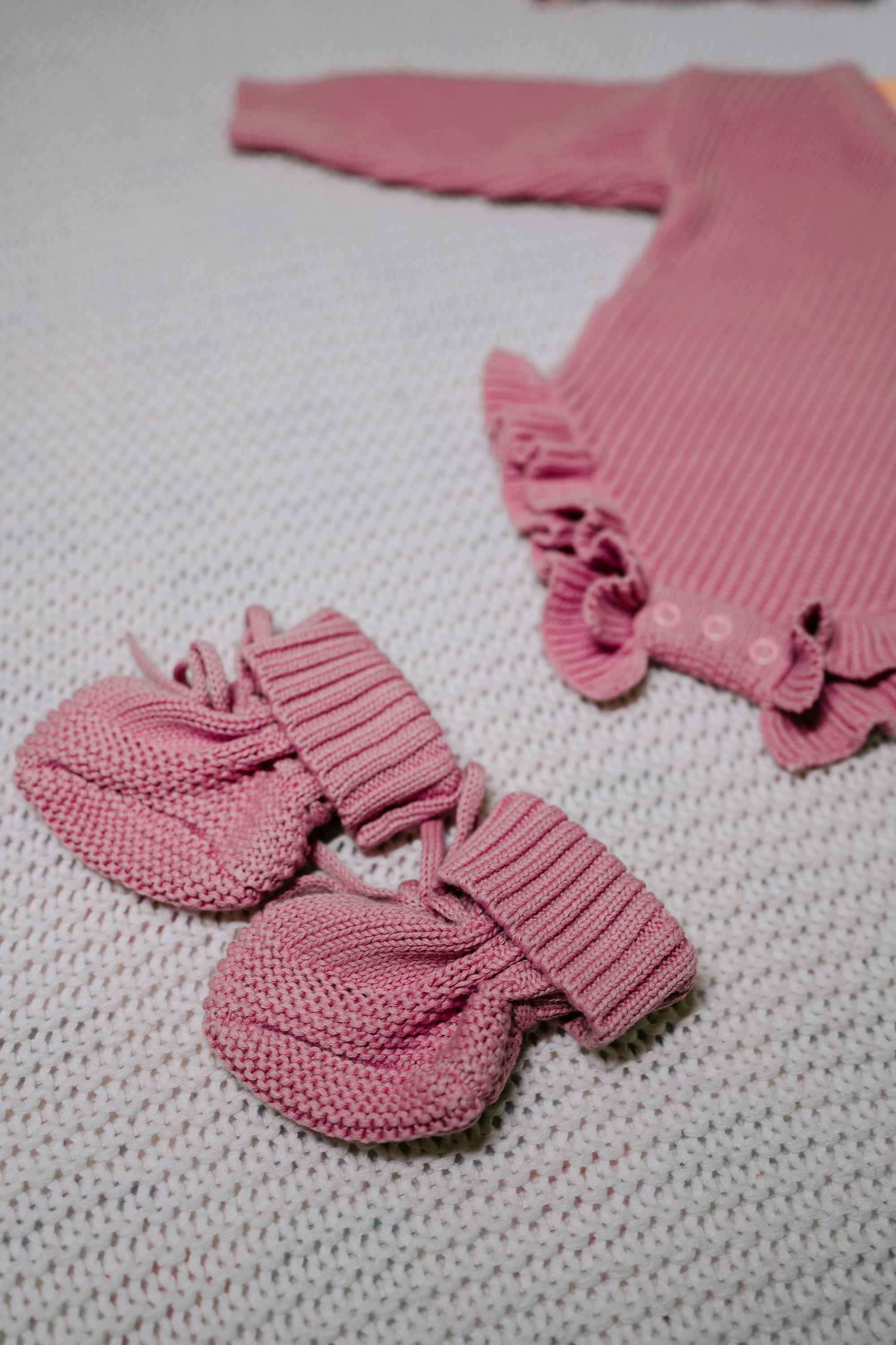 Amélie — Blush Pink Knit Romper