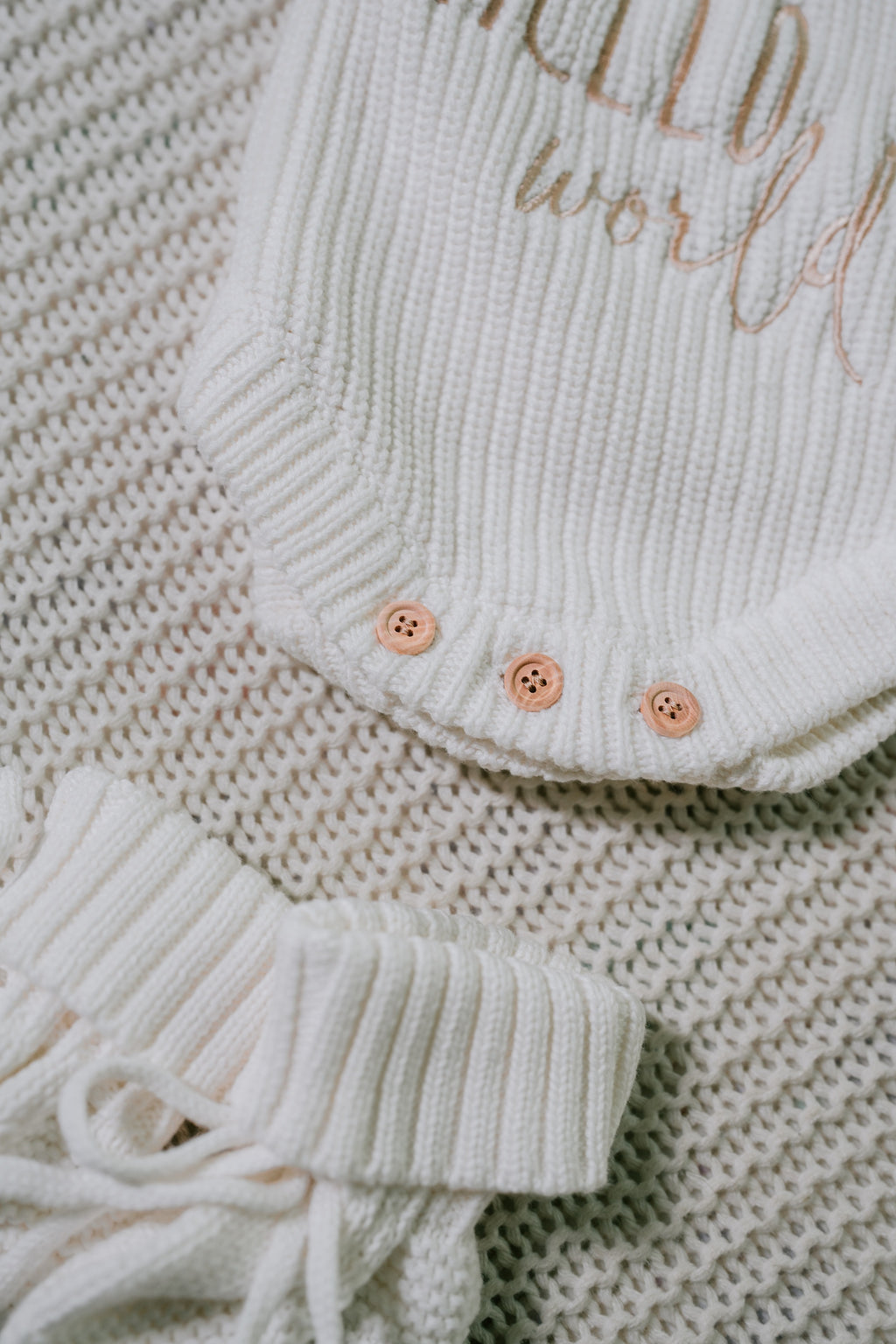 Camille — Cream Knit Romper