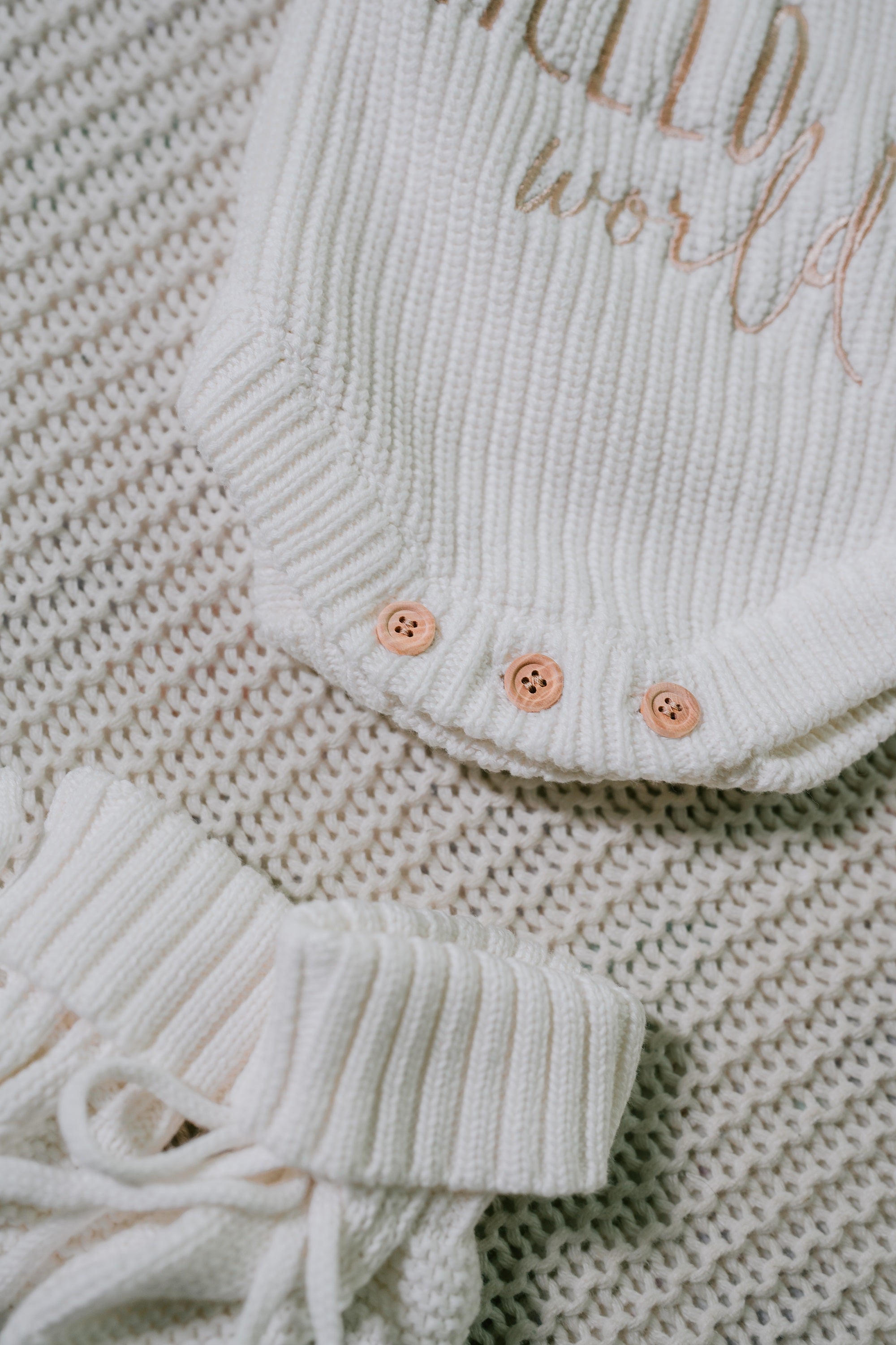 Camille — Cream Knit Romper